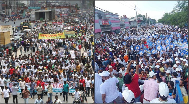 পাল্টাপাল্টি কর্মসূচিতে অচল ঢাকা