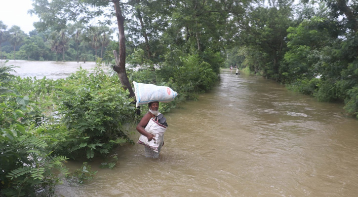 ফুলগাজী-পরশুরামে নামতে শুরু করেছে বন্যার পানি