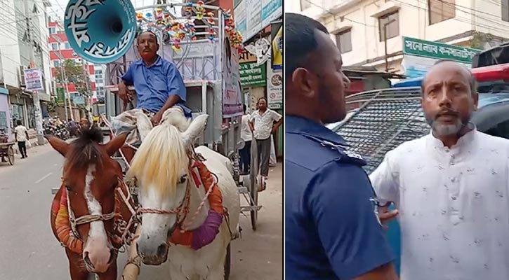 প্রচারণায় জীবন্ত ঘোড়া, সৈয়দপুরে চেয়ারম্যান প্রার্থীকে জরিমানা