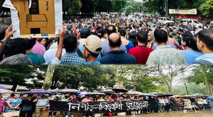 শিক্ষার্থীদের সঙ্গে মাঠে নেমেছেন ঢাবির শিক্ষকরা