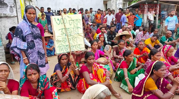 মৌলভীবাজারে চা-শ্রমিকদের বকেয়া ভাতার দাবি 