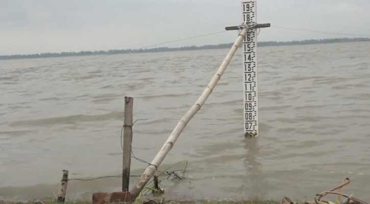 টানা বর্ষণে সিরাজগঞ্জে যমুনা নদীর পানি বৃদ্ধি