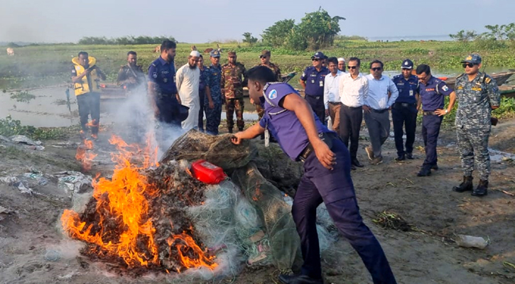 ইলিশ শিকারে নিষেধাজ্ঞার ১৭ দিনে মেঘনায় ২৪২ জেলে আটক